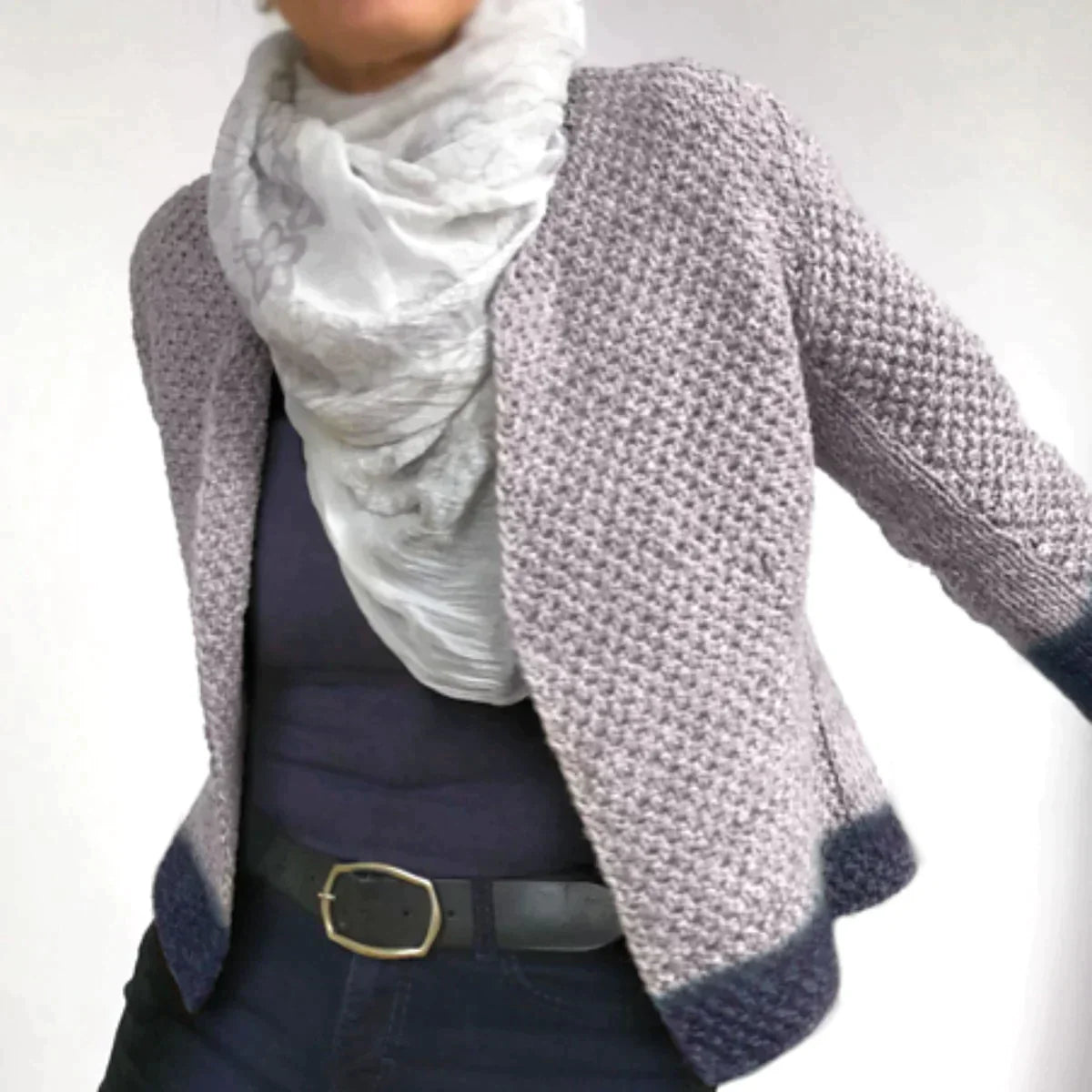 Paars Vest Lange Mouwen Damesvest Zacht - Mode Vibes
