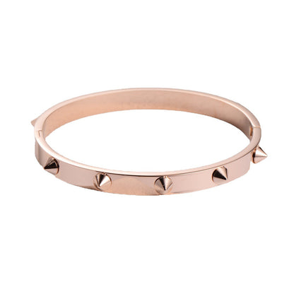 Dames RVS Armband met Studs Elegant Zilverkleurig
