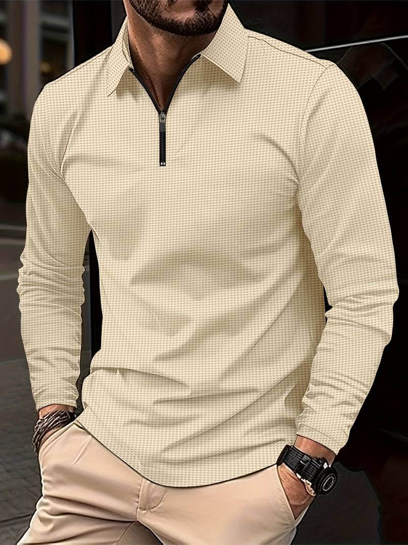 Lennox – Heren Wafelshirt met Lange Mouwen en V-Hals