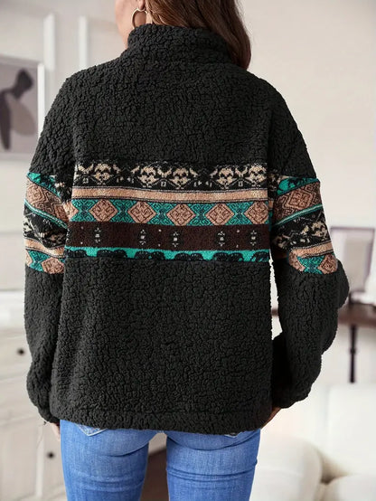 Trui Aztekenpatroon Kwartjes Gebreid Wintertrui