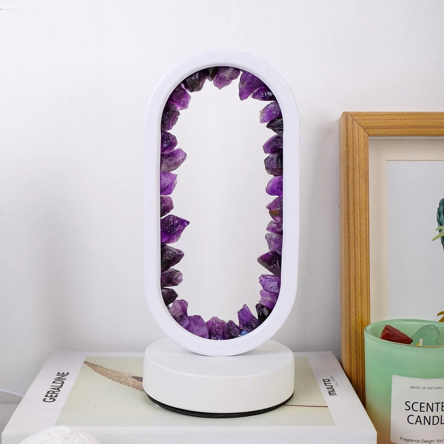 Amethist Lamp Handgemaakt Uniek Design Purper Kleur