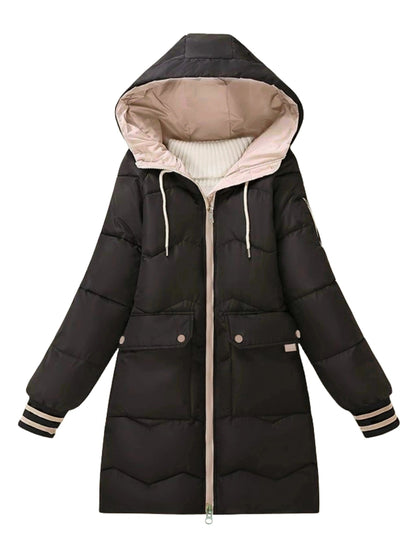 Warme Hoodie Jas met Rits en Gewatteerde Voering