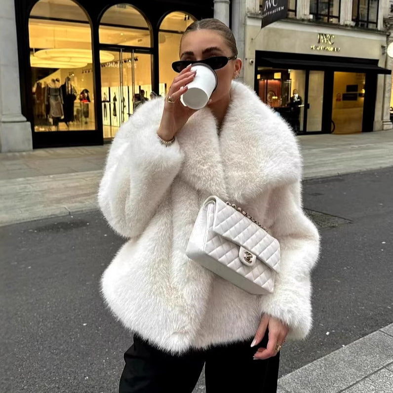 Dames Faux Fur Jas Stijlvol Luxe Bontlook