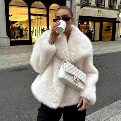 Dames Faux Fur Jas Stijlvol Luxe Bontlook
