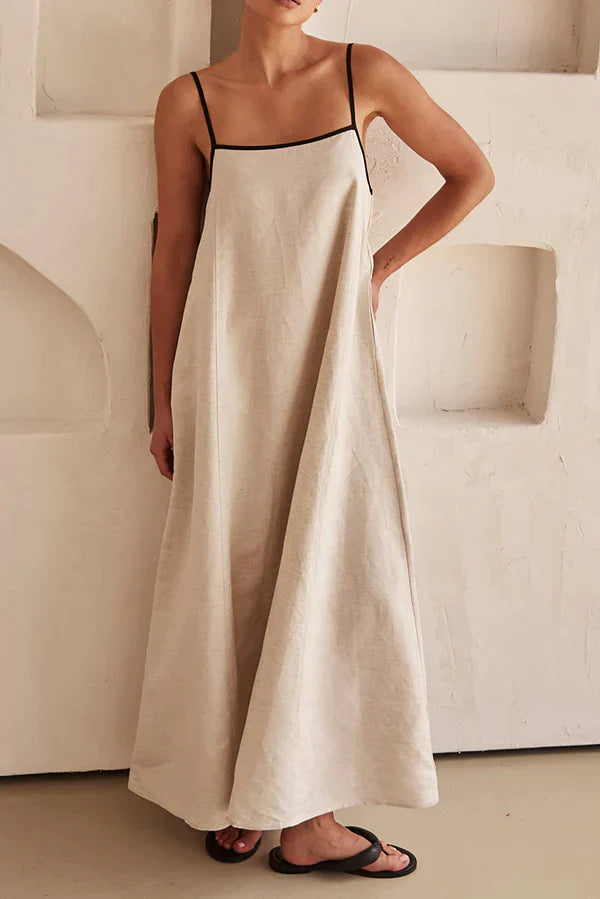Linnen Maxi Jurk Zomerse Mode Vrouw - Mode Vibes