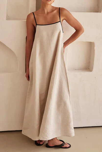 Linnen Maxi Jurk Zomerse Mode Vrouw - Mode Vibes