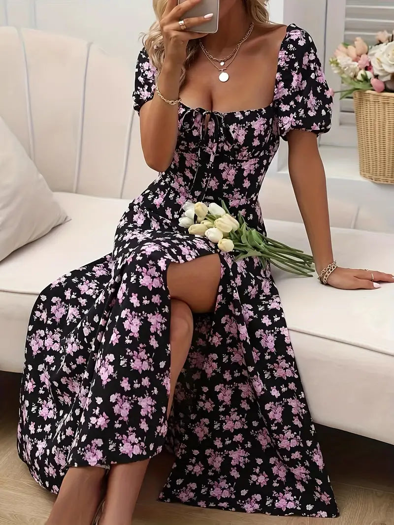 Jurk met split voor vrouwen lente zomer collectie