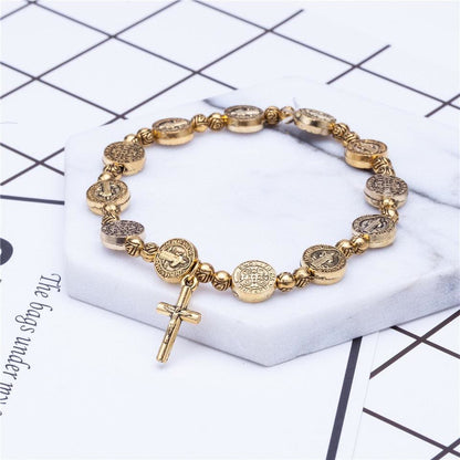 Christelijk Kruis Armband Goud en Zilver Kleur