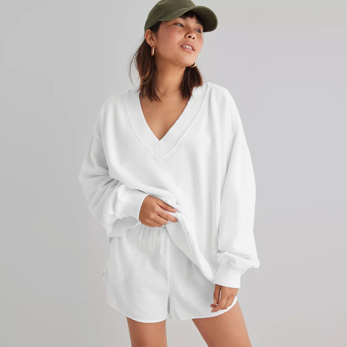 Dames Lounge Sweater Comfortabel met V-Hals