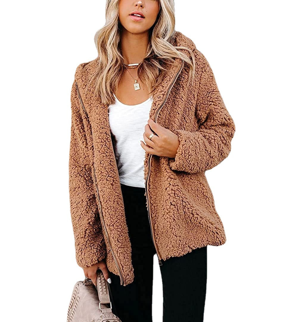 Dames Fleece Vest Warm met Rits en Capuchon Teddy Soft