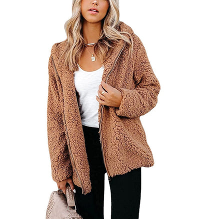 Dames Fleece Vest Warm met Rits en Capuchon Teddy Soft