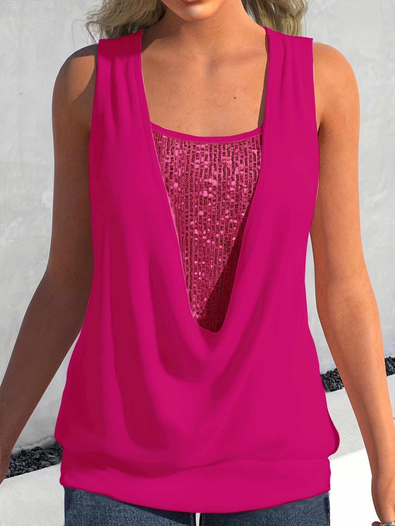 VELANORA- Pailletten Decor Tanktop