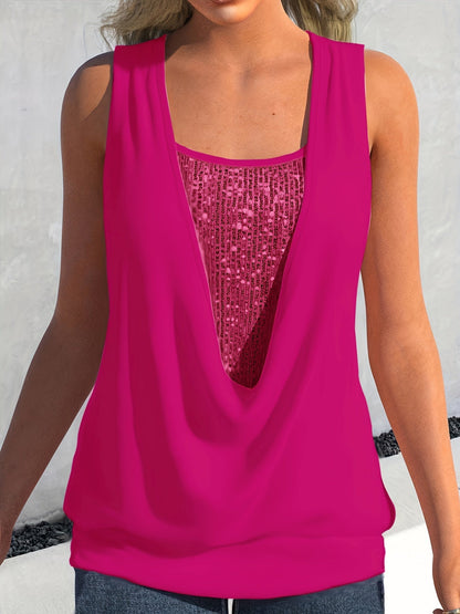 VELANORA- Pailletten Decor Tanktop