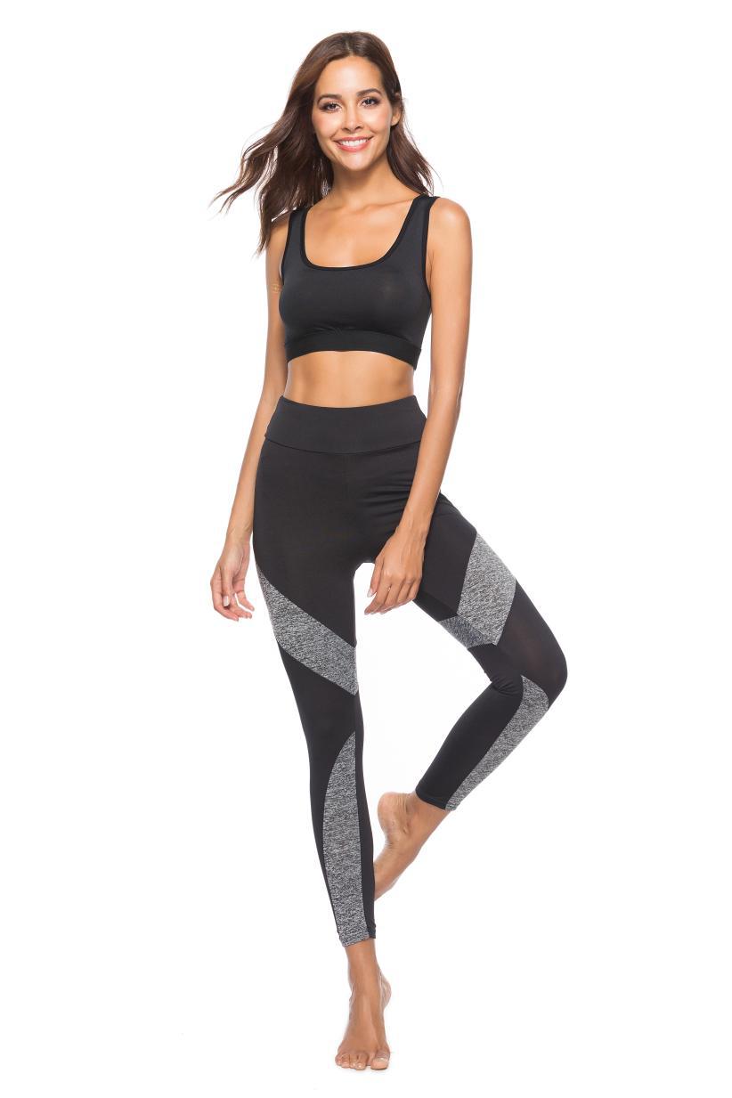 Dames Sport Legging Hoge Taille met Kleurvlakken