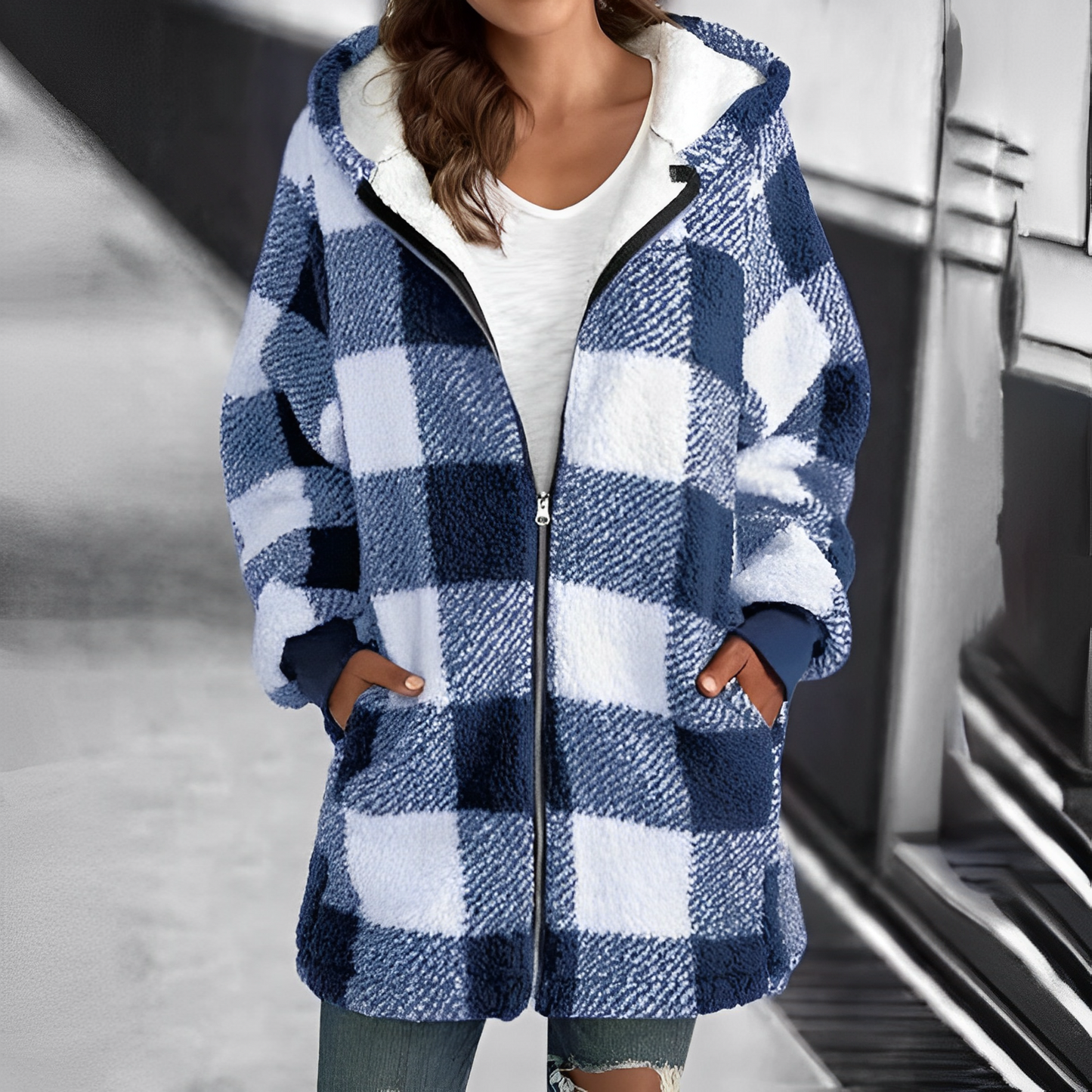 Dames Jas met Capuchon Warm en Waterdicht