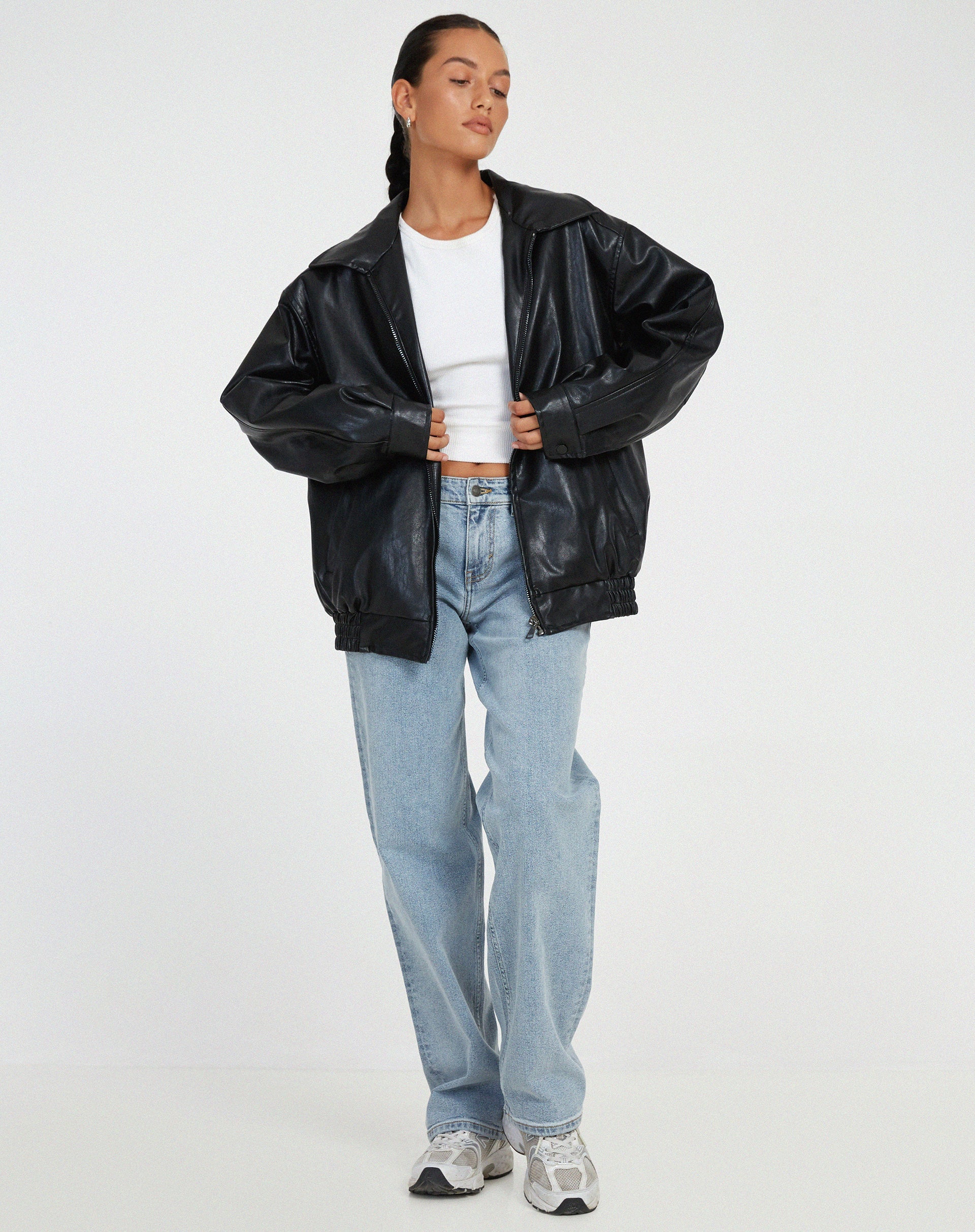 Leren Jas Oversized Comfortabel Trendy Losse Fit - Mode Vibes