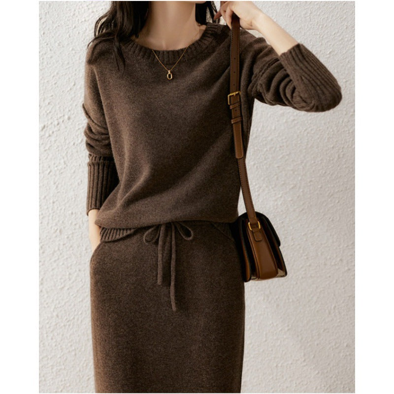 Dames Gebreide Set Rok en Trui Stijlvolle Kleding