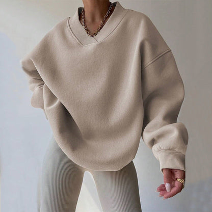 Dames V-Hals Trui Geel Minimalistisch Design