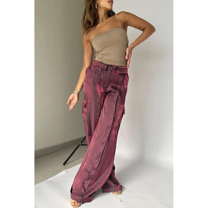 Vrouwen Pantalon Glitter Wijd Met Taillekoord