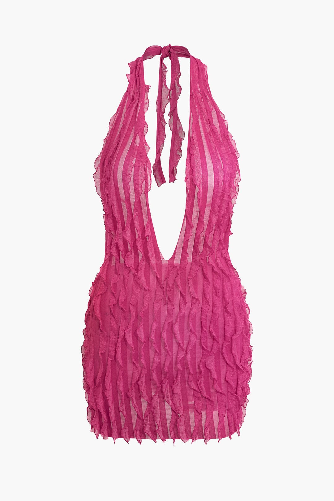 Mini-jurk Transparant Sexy Met Diepe Halslijn