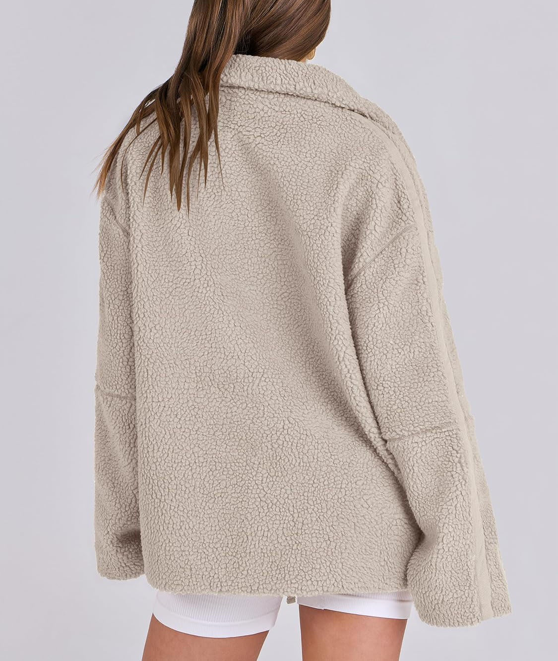 Dames Fleece Jas Oversized Warm en Zachte Winterjas