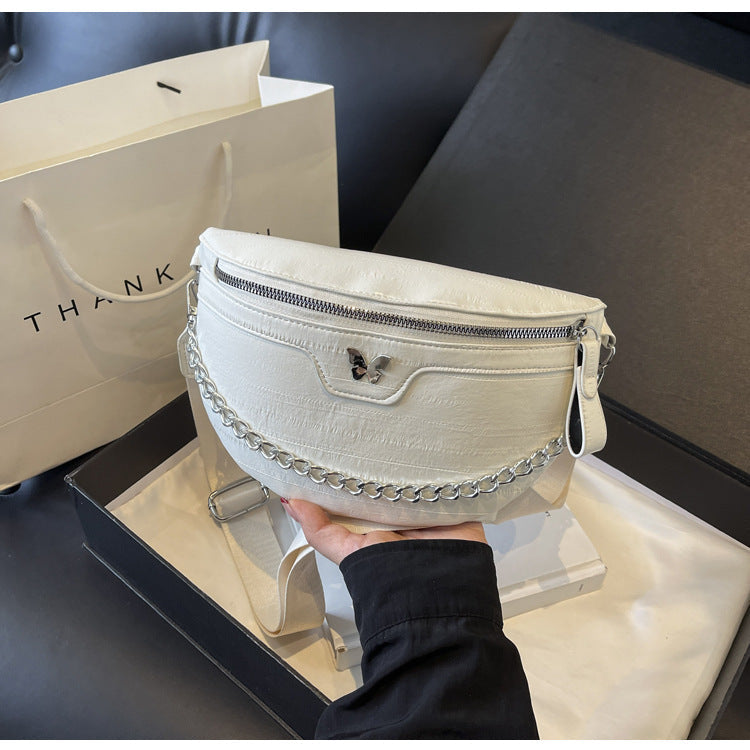 Dames Crossbody Tas met Ketting Detail Hippe Stijl