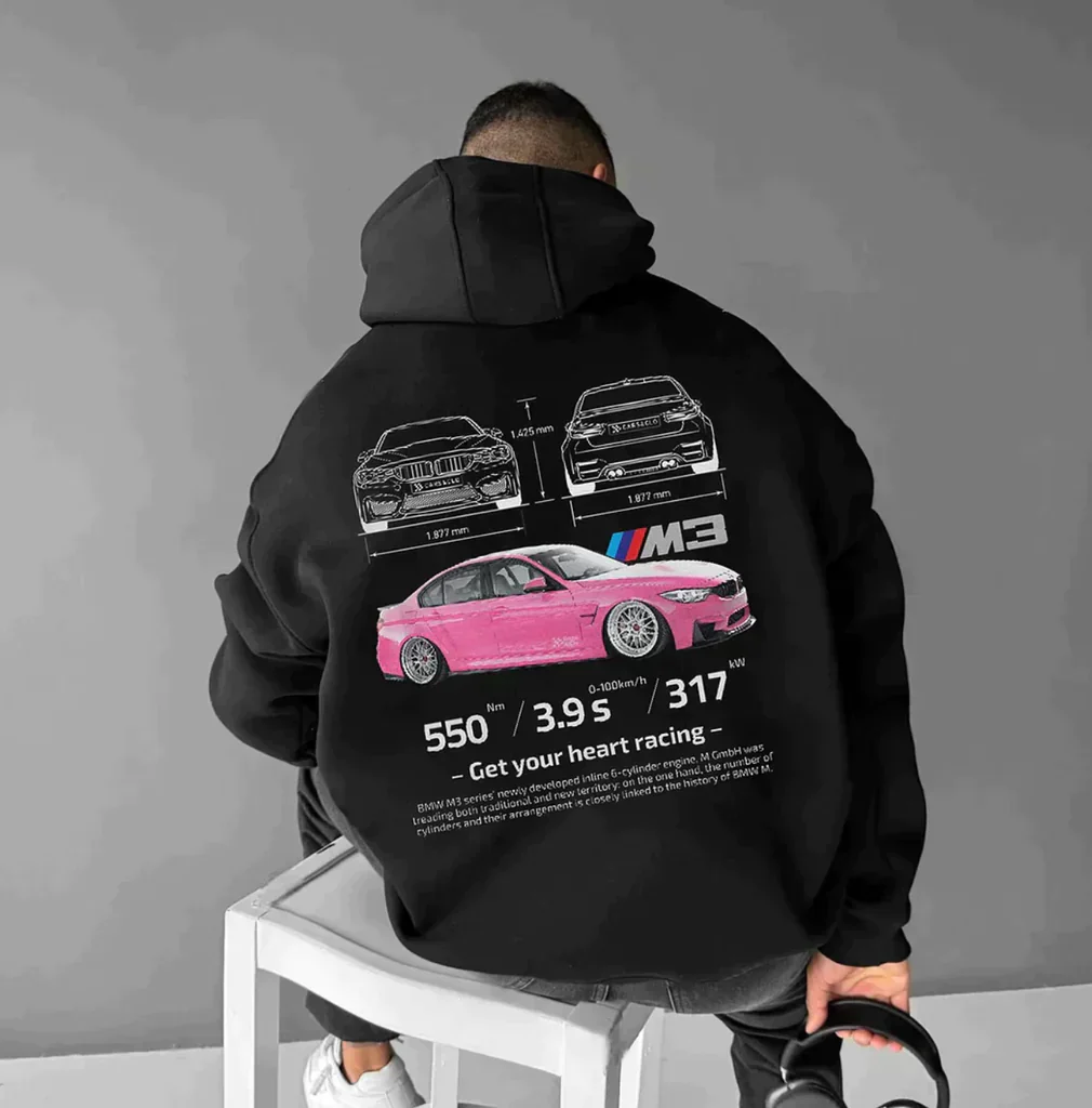 Sportieve Hoodie met Autoprint en Typografie