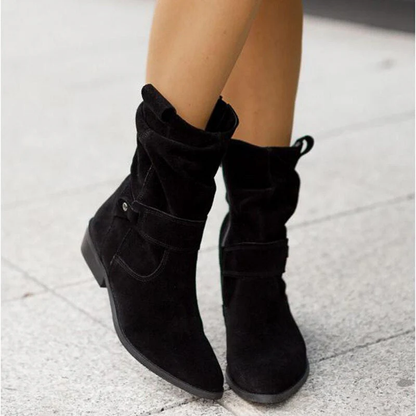 Enkellaarsjes Suède Look Slouchy Stijl Zacht Leer