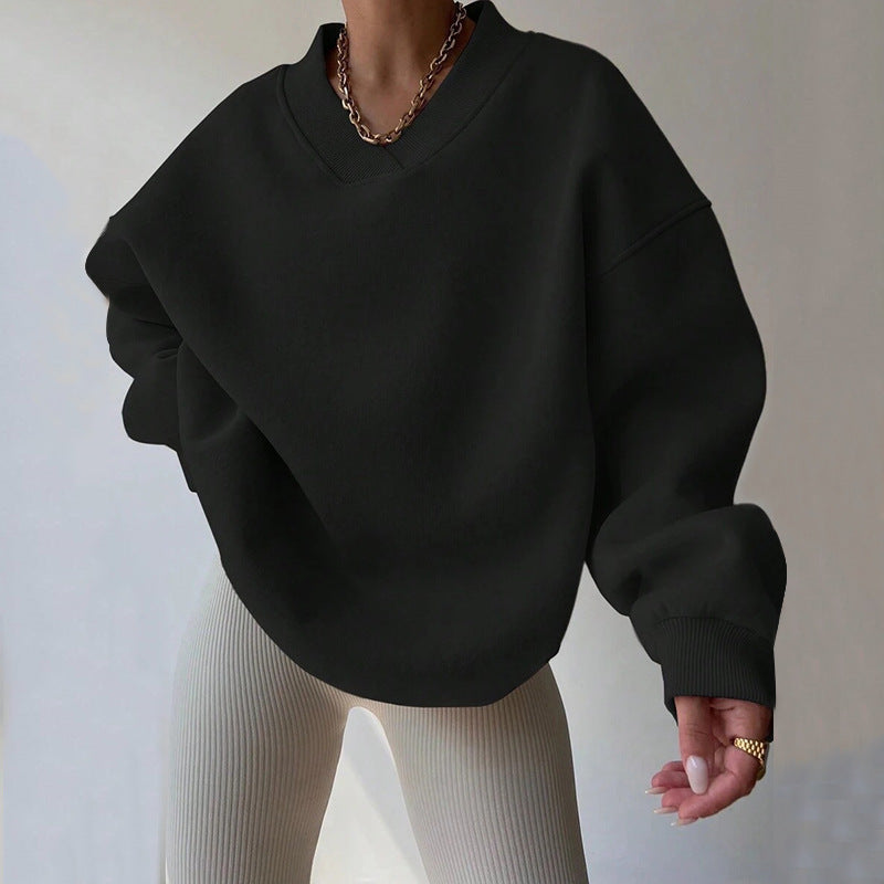 Dames V-Hals Trui Geel Minimalistisch Design