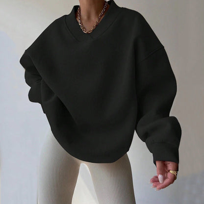 Dames V-Hals Trui Geel Minimalistisch Design