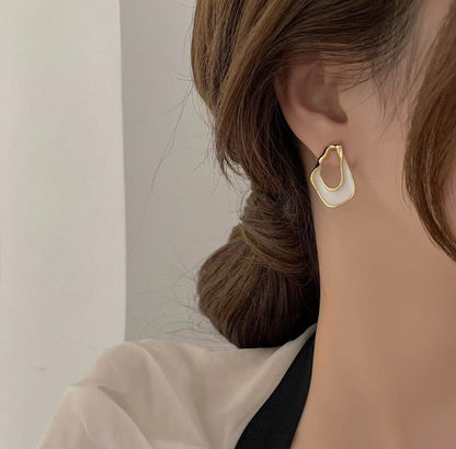 Dames Oorbellen Parel Gedraaide Elegante Zilverkleurig