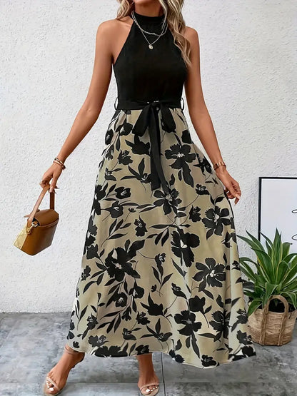 Bloemenjurk met Halternek Zomerjurk Vrouw - Mode Vibes