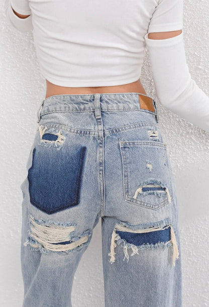 Ripped Jeans Vintage Look Comfortabele Denim Broek