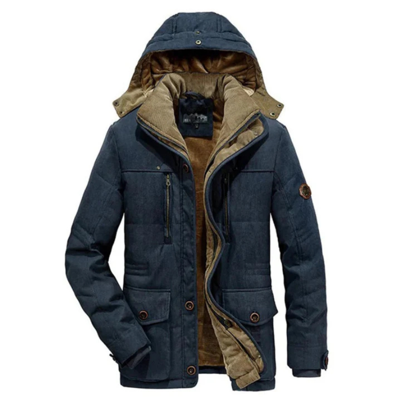 Heren Gewatteerde Outdoor Winterjas met Capuchon – Ideaal voor Herfst en Winter