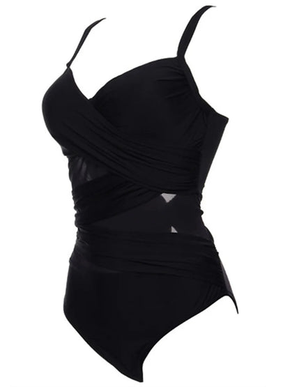 Plus-Size Badpak Effen Stijlvol voor Vrouw