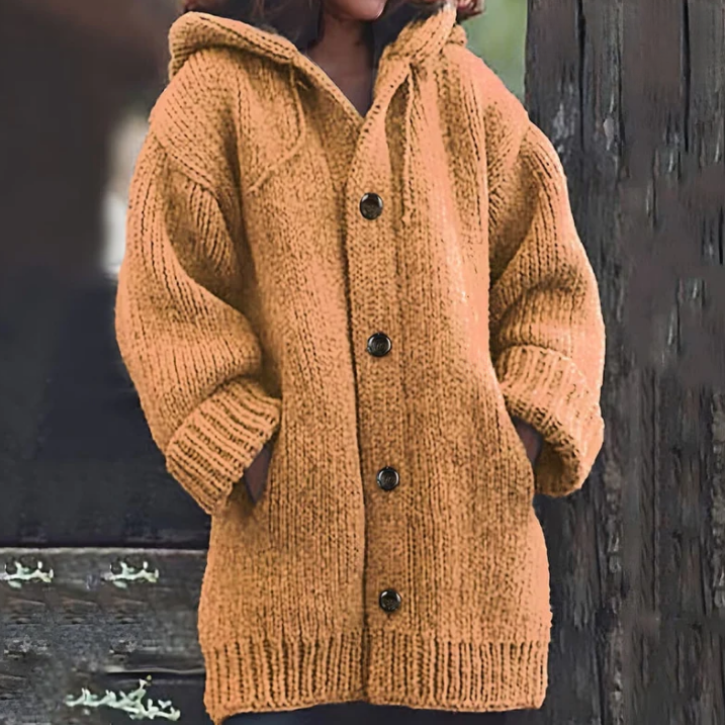 Gebreid Damesvest met Capuchon