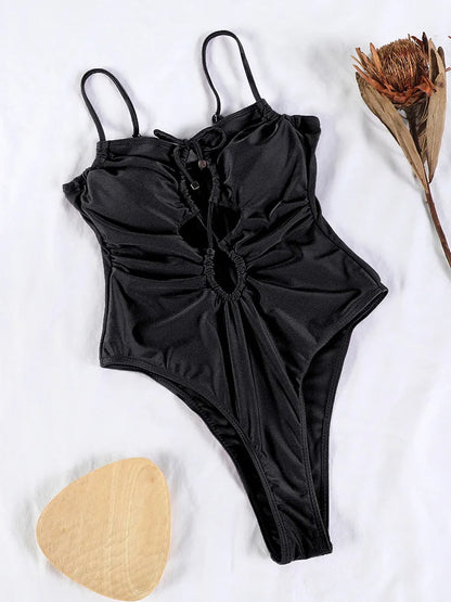Trendy Badpak Effen Stof voor Vrouw