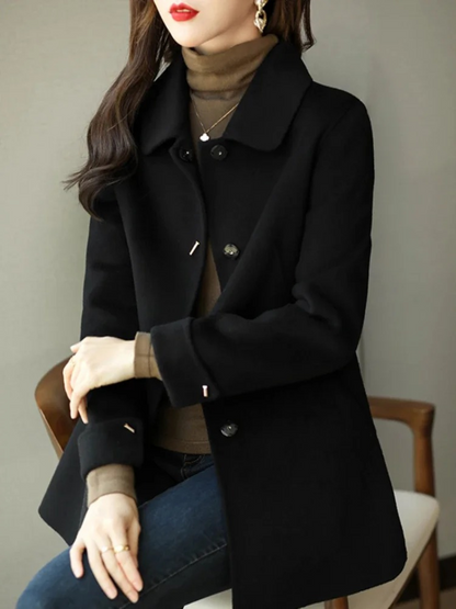 Dames Klassieke Petite Trenchcoat met Puntkraag – Ideaal voor Herfst en Winter