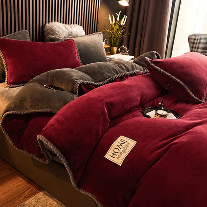Zachte Fleece Dekbedovertrek Set Luxe Fluwelen Dekbed