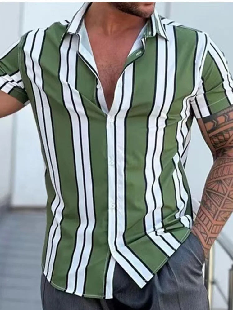 Gestreepte Casual T-Shirt voor Mannen