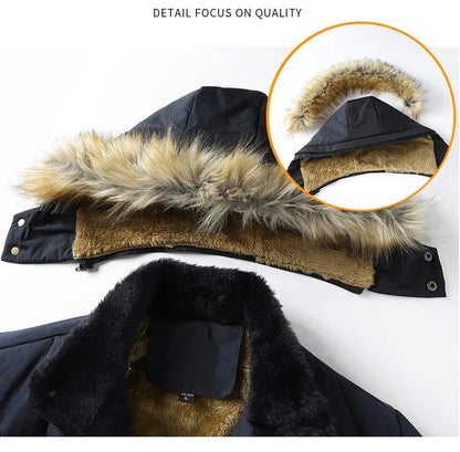 Herense Winterparka met Capuchon Warm en Waterdicht