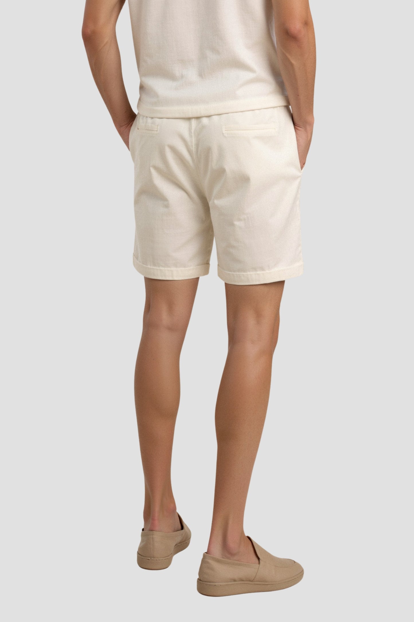 Heren Shorts Beige Met Koord Comfortabel Zomerbroek
