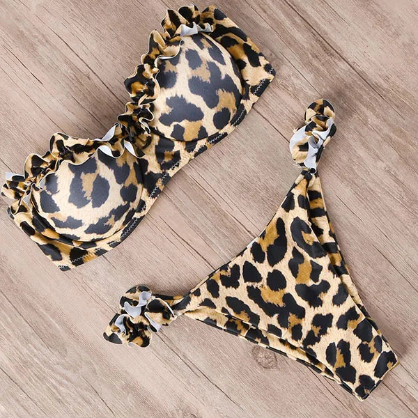 Strapless Bikini Jungle Look Sexy Dame