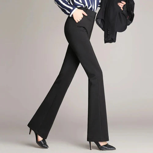 Hoge Broek Slank Uitlopende High Waist Jeans voor Vrouw