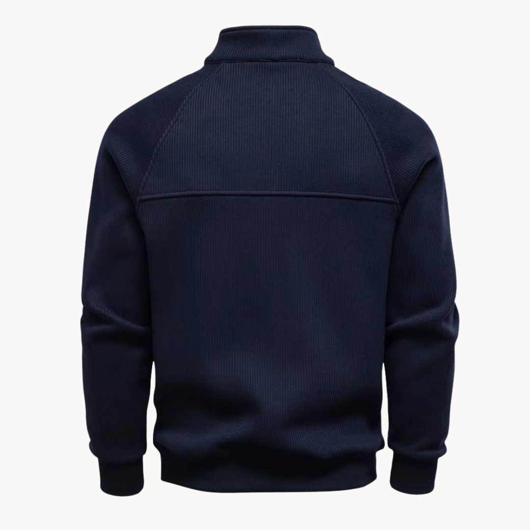 Heren Quarter-Zip Trui van Katoenmix