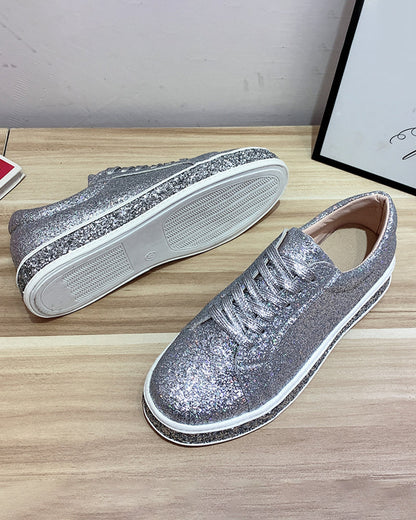 Glitter Dames Sneakers Plateau Sienna Stijlvol