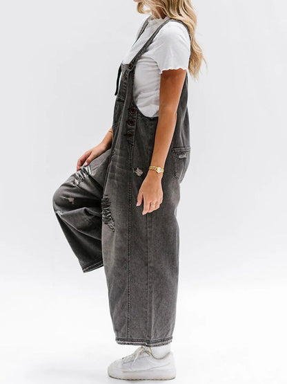 Dames Denim Tuinbroek Losse Zomerbroek