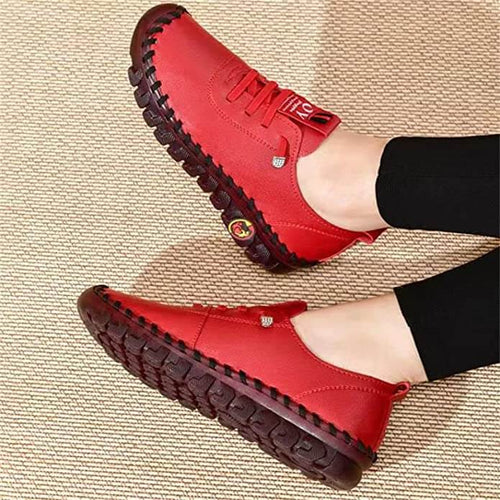 Dames Loafer Comfortabel Plat Leer