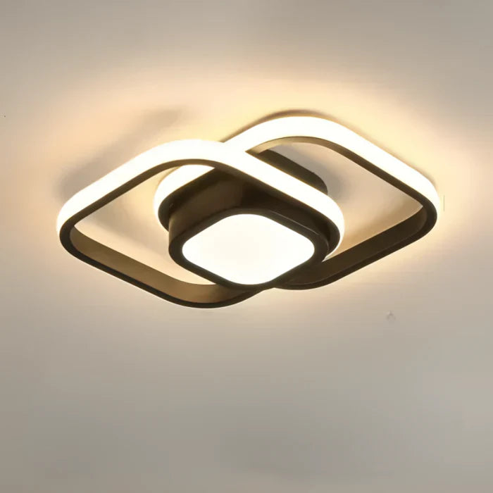 LED Plafondlamp Dubbel Ring Design Modern Dimbaar