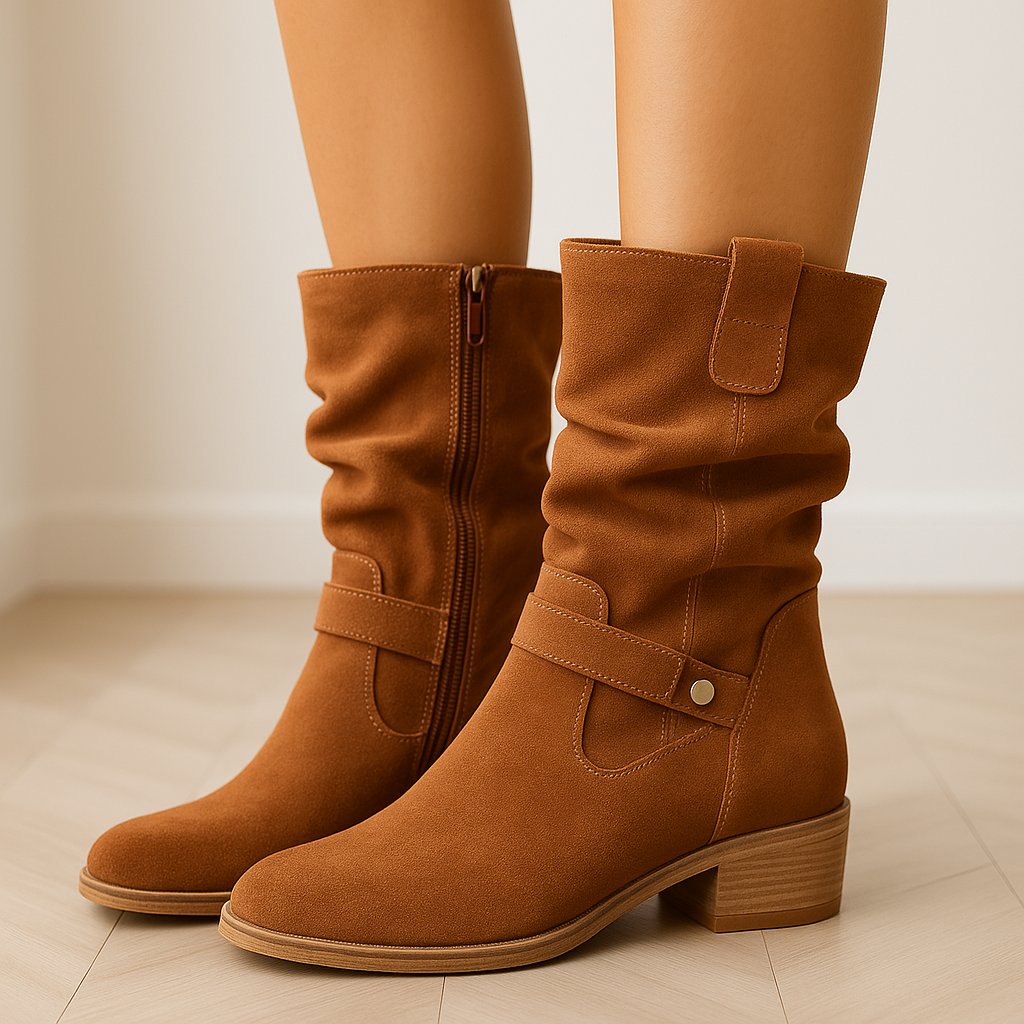 Suede Laarsjes Dames Modieus Comfortabel